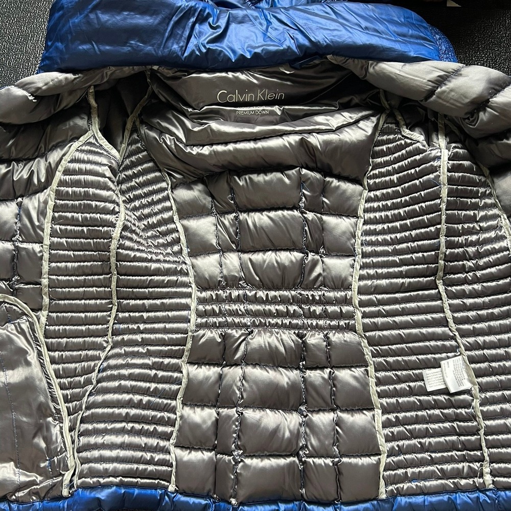 Calvin Klein Womens Packable Lightweight Premium Down Puffer Jacket Blue XS - Picture 6 of 8